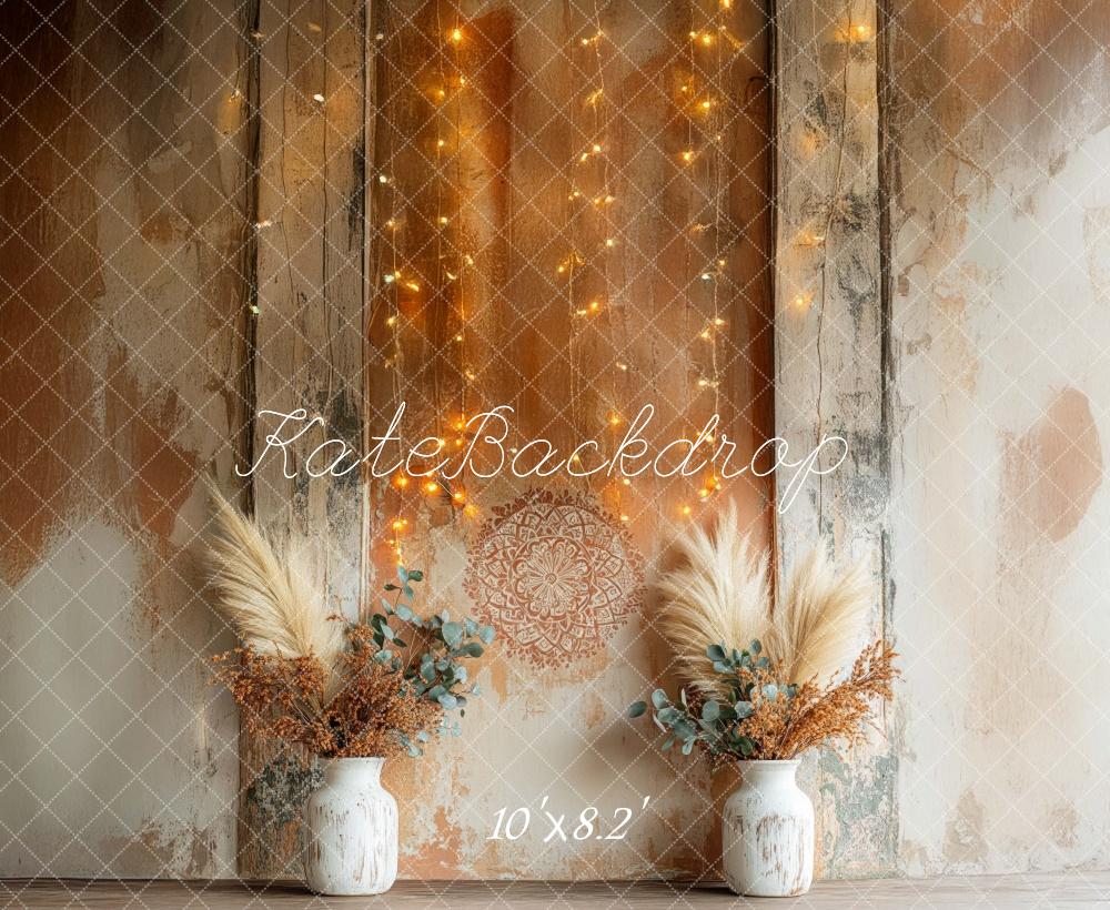Kate Boho Rustic Floral Pattern Wall Backdrop Designed by Mini MakeBelieve -UK