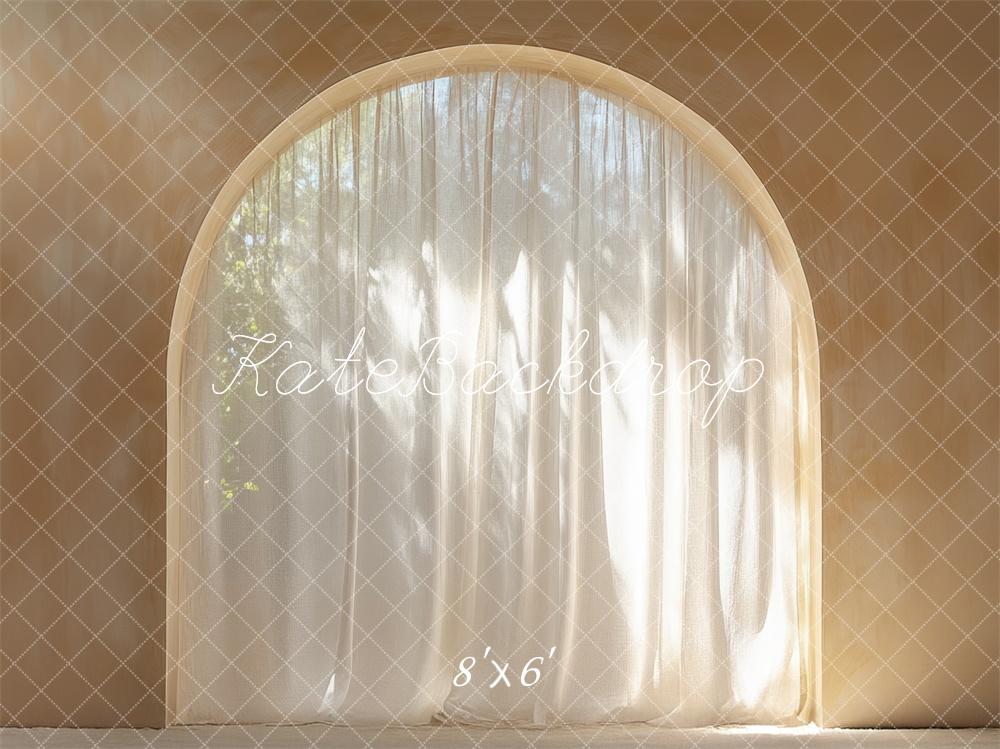 Kate Boho Elegant Arched Window Curtain Backdrop Designed by Mini MakeBelieve -UK