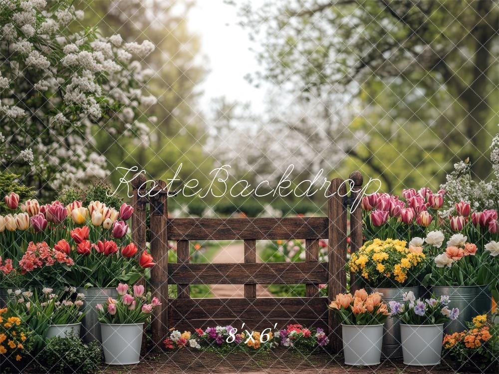 Kate Spring Tulips Garden Backdrop Designed by Mini MakeBelieve