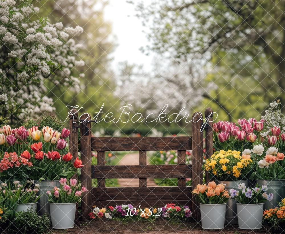Kate Spring Tulips Garden Backdrop Designed by Mini MakeBelieve