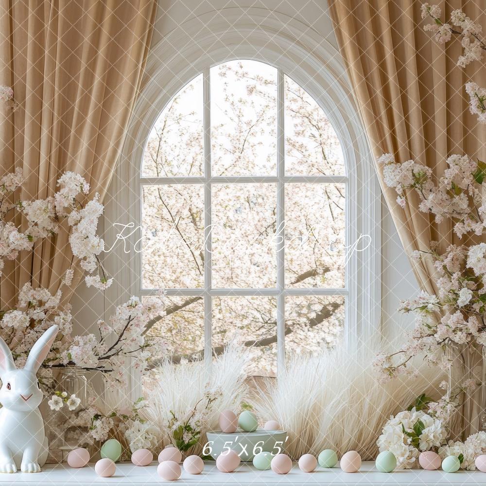 Kate Easter Bunny Floral Arched Window Backdrop Designed by Mini MakeBelieve -UK