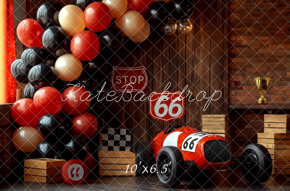Kate Cake Smash Route 66 Race Car Backdrop Designed by Patty Robert -UK