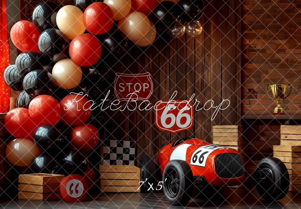 Kate Cake Smash Route 66 Race Car Backdrop Designed by Patty Robert -UK