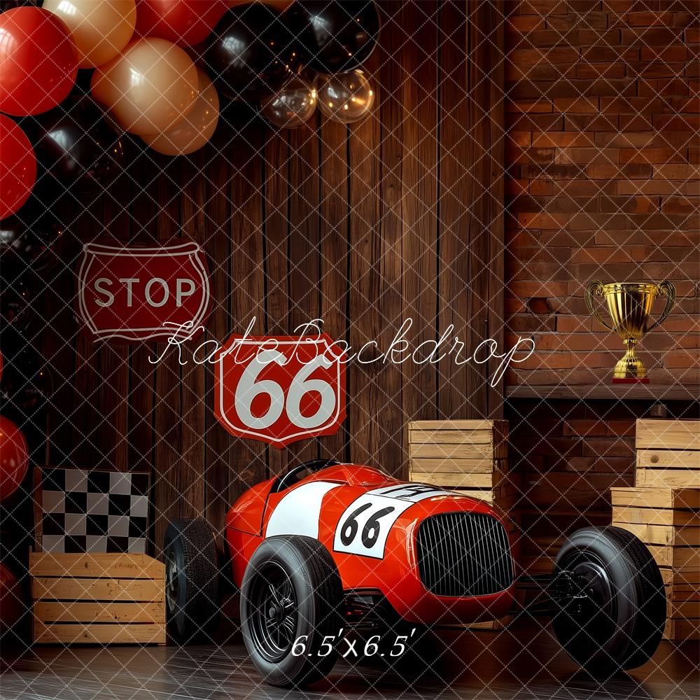 Kate Cake Smash Route 66 Race Car Backdrop Designed by Patty Robert -UK