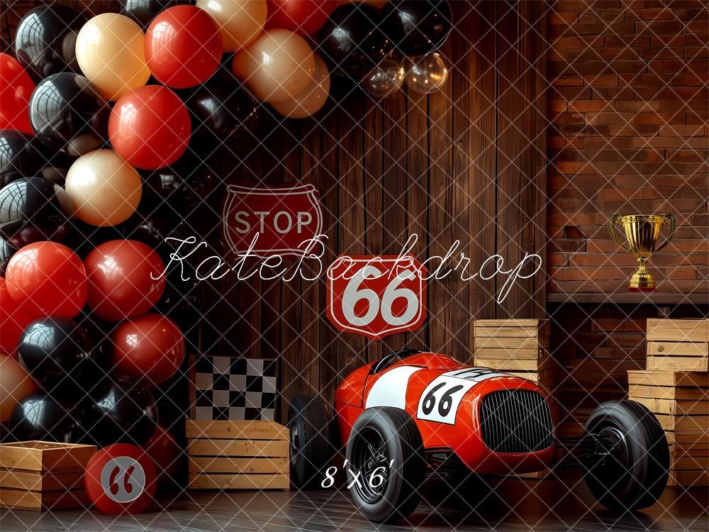 Kate Cake Smash Route 66 Race Car Backdrop Designed by Patty Robert -UK