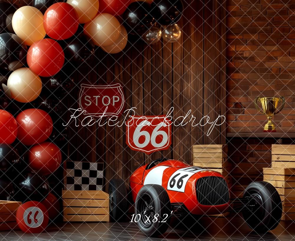 Kate Cake Smash Route 66 Race Car Backdrop Designed by Patty Robert -UK