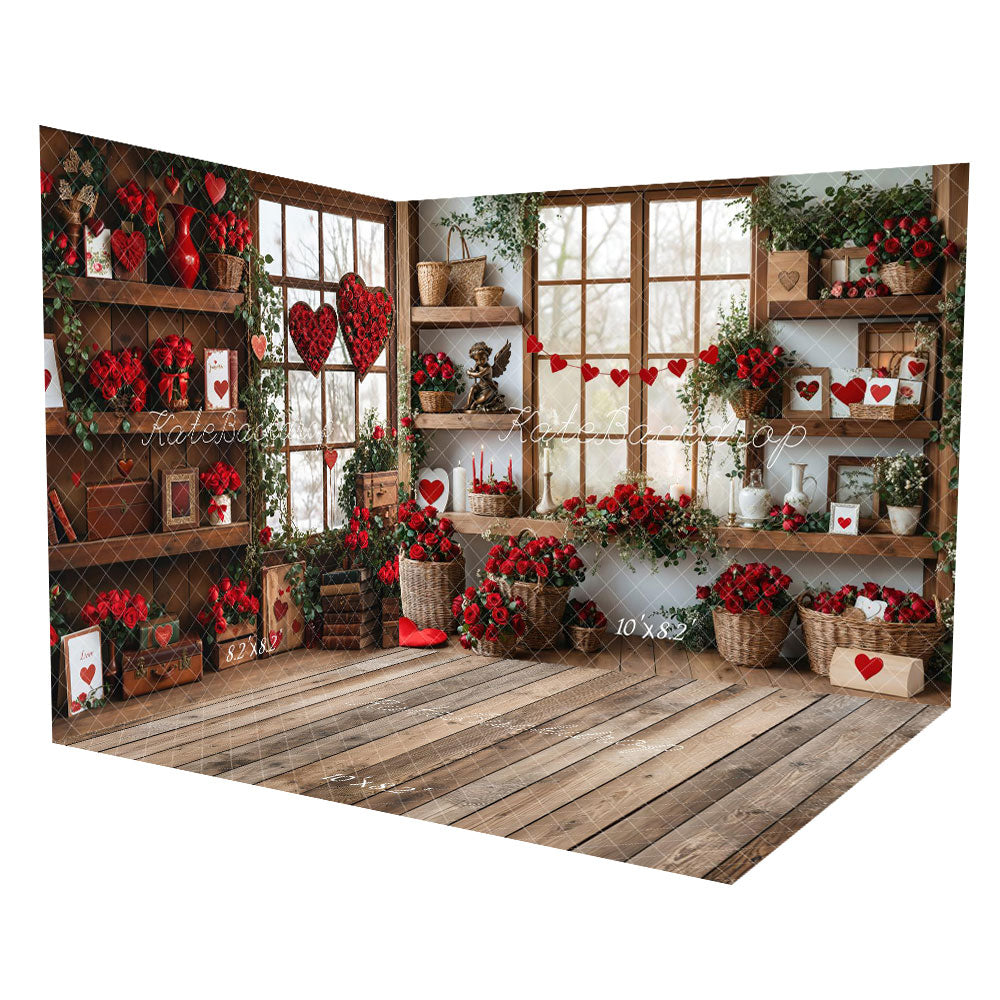 On Sale Kate Valentine Roses Wood Shelf Window Room Set -UK