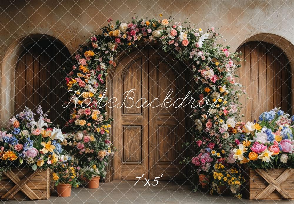 Kate Spring Flower Arch Rustic Door Backdrop Designed by Mini MakeBelieve -UK