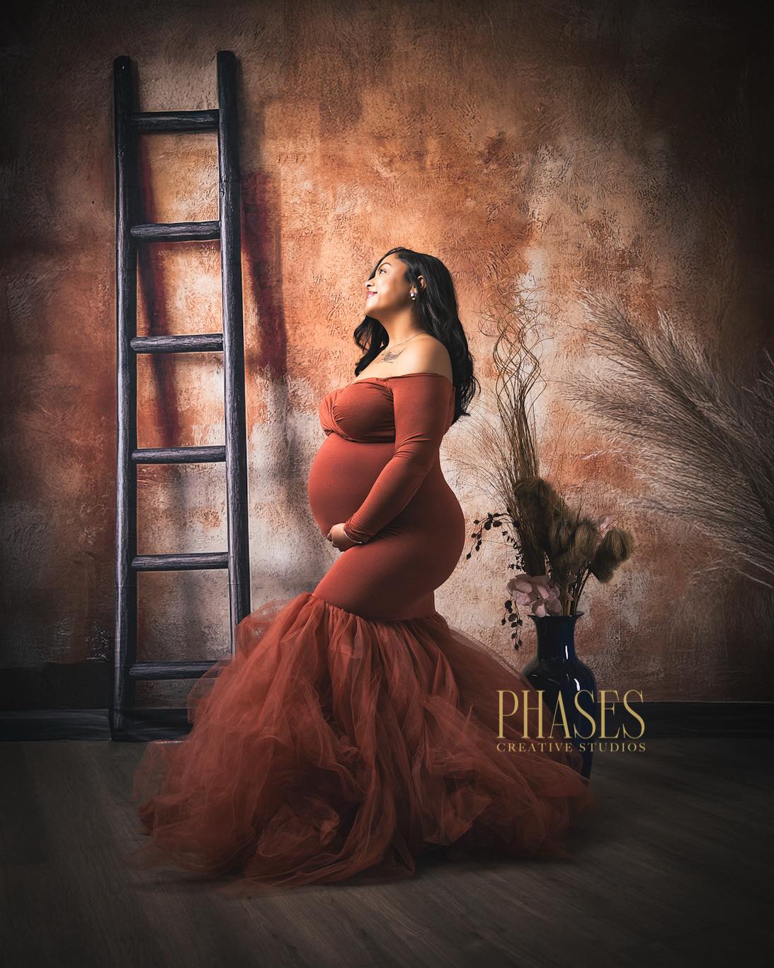 Kate Simple Boho Rustic Ladder Vase Backdrop Designed by Mini MakeBelieve -UK