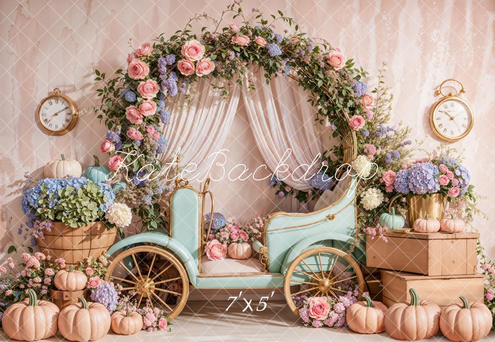 Kate Spring Floral Arch Carriage Backdrop Designed by Emetselch -UK
