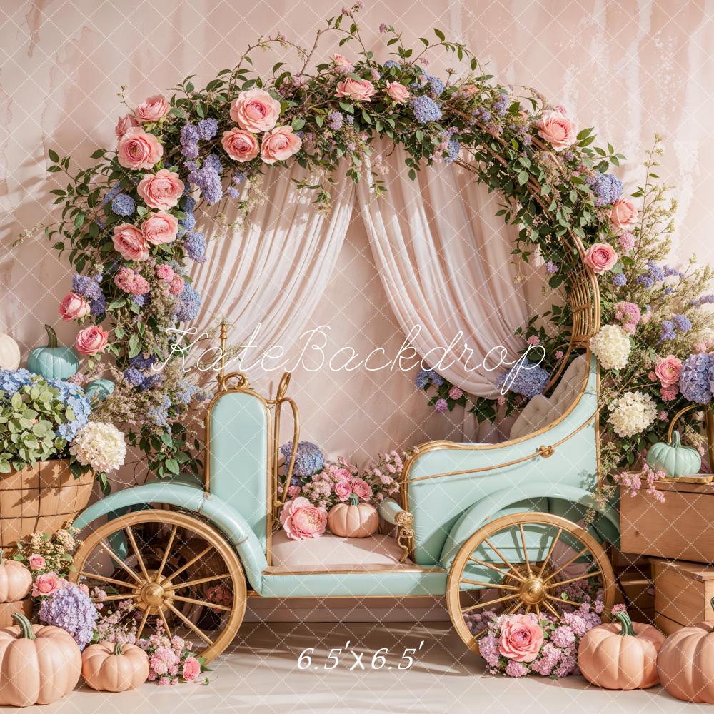 Kate Spring Floral Arch Carriage Backdrop Designed by Emetselch -UK