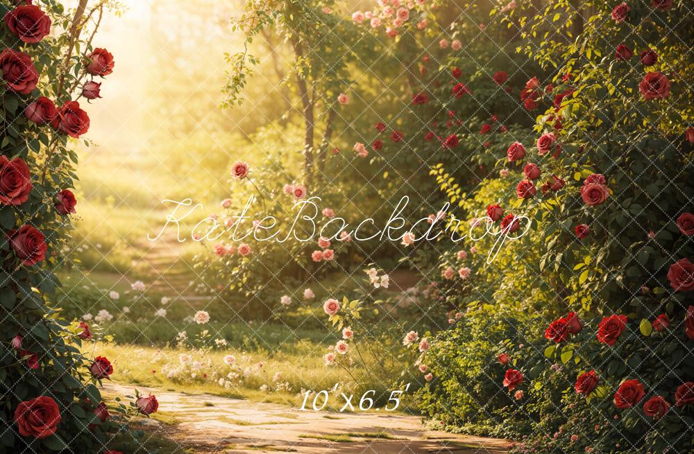 Kate Spring Garden Rose Sunlight Backdrop Designed by Emetselch -UK