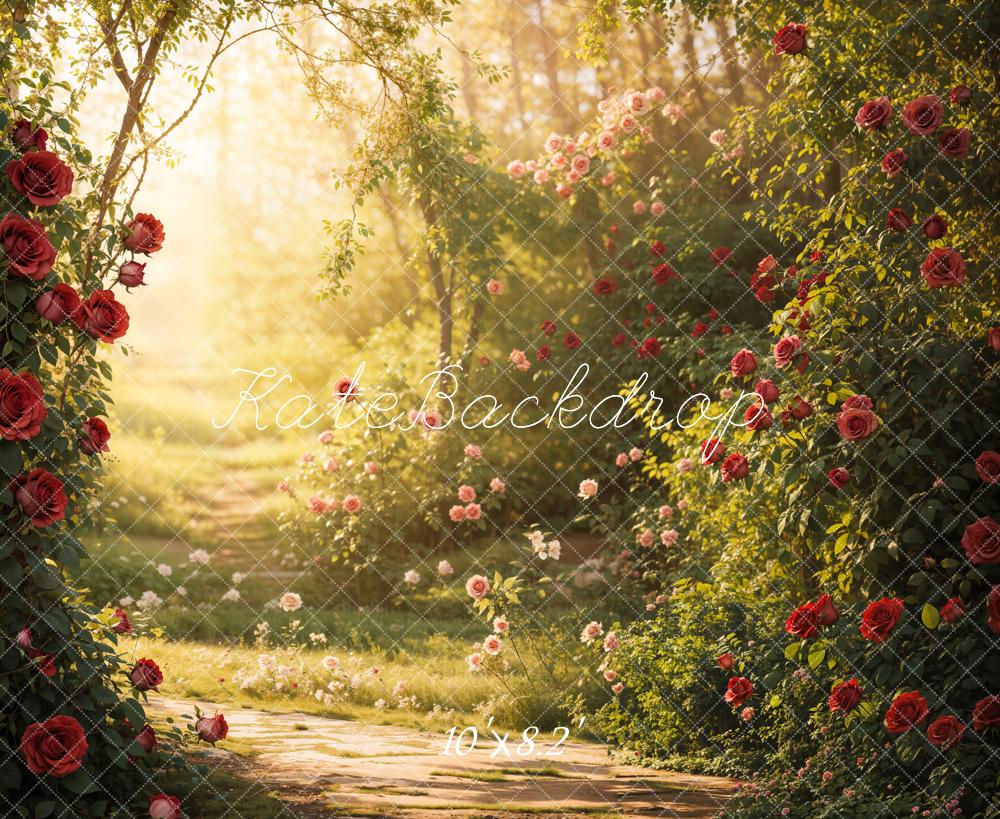 Kate Spring Garden Rose Sunlight Backdrop Designed by Emetselch -UK