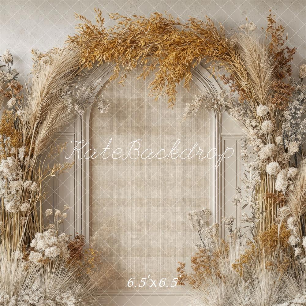 Kate Boho Reed Arch Beige Backdrop Designed by Mini MakeBelieve -UK