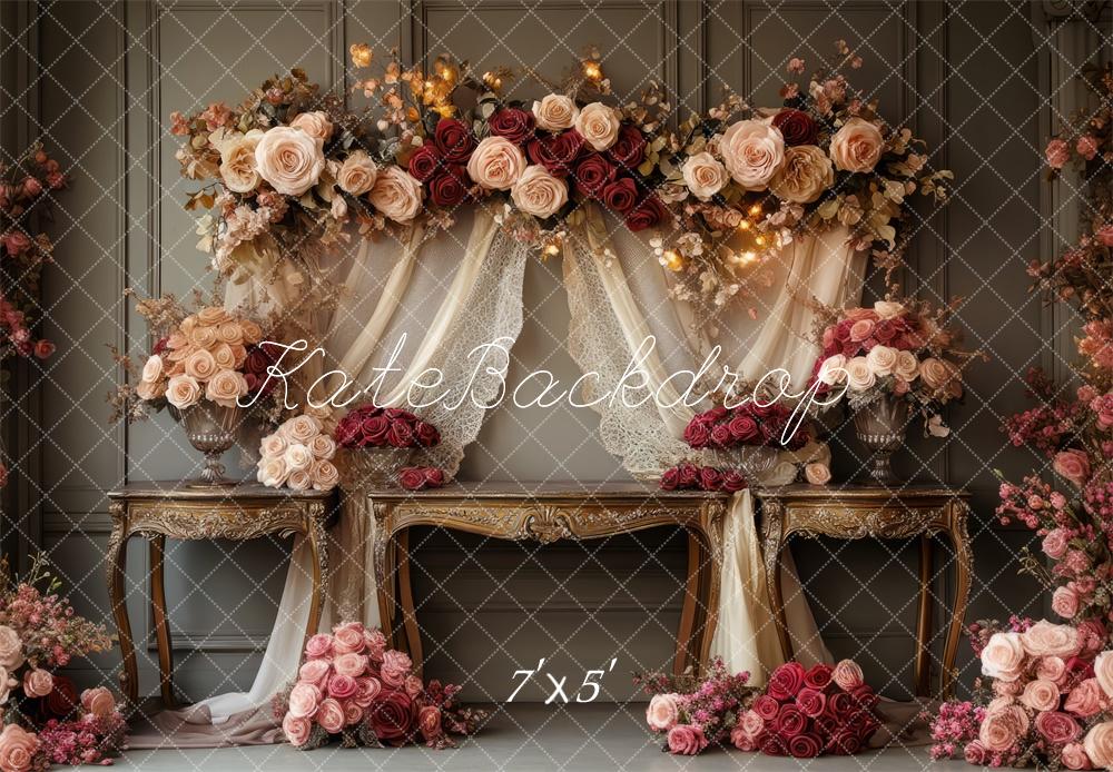 Kate Romantic Floral Arch Vintage Wedding Backdrop Designed by Mini MakeBelieve -UK