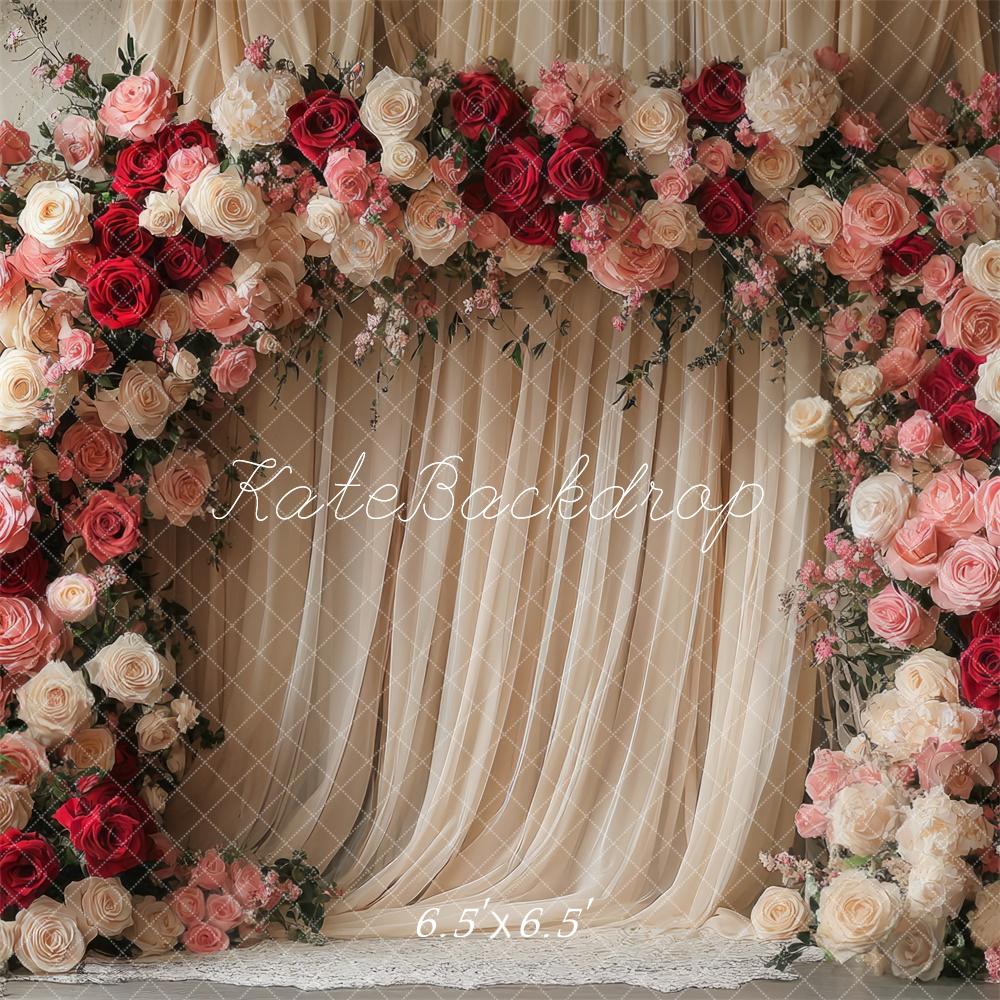 Kate Valentine Flower Arch Wedding Curtains Backdrop Designed by Mini MakeBelieve -UK