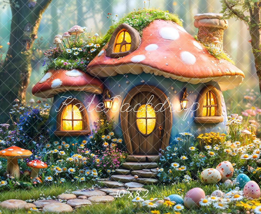 On Sale Kate Easter Fairy Mushroom House Forest Backdrop Designed by Emetselch -UK