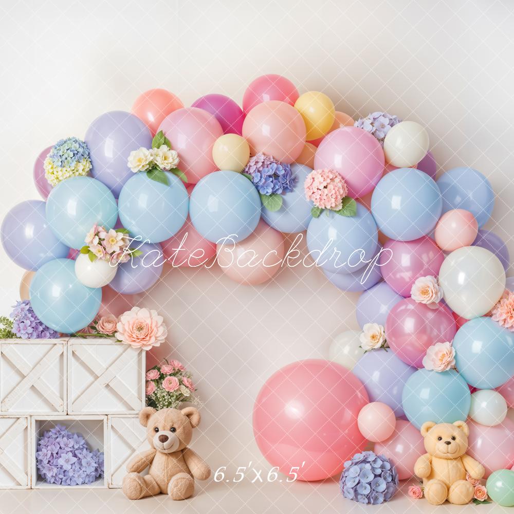 Lightning Deals Kate Cake Smash Pastel Balloon Flower Arch Backdrop Designed by Emetselch -UK
