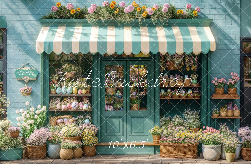 Kate Easter Flower Shop Blue Backdrop Designed by Emetselch -UK