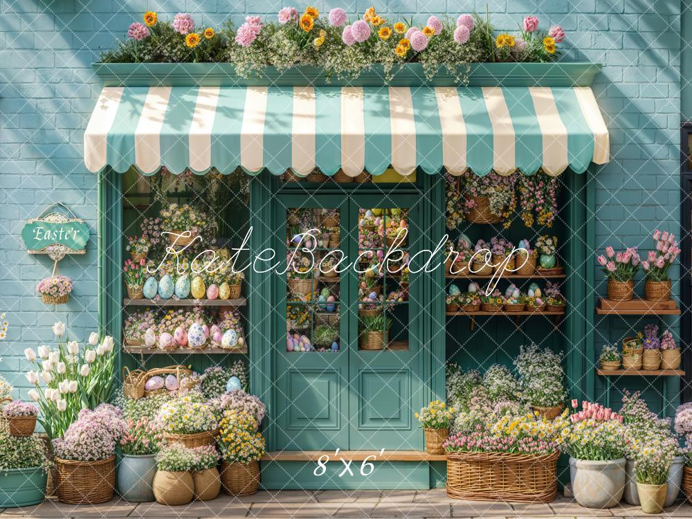 Kate Easter Flower Shop Blue Backdrop Designed by Emetselch -UK