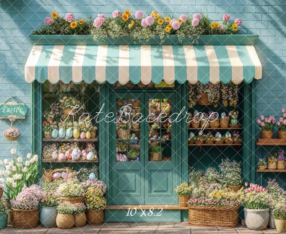 Kate Easter Flower Shop Blue Backdrop Designed by Emetselch -UK