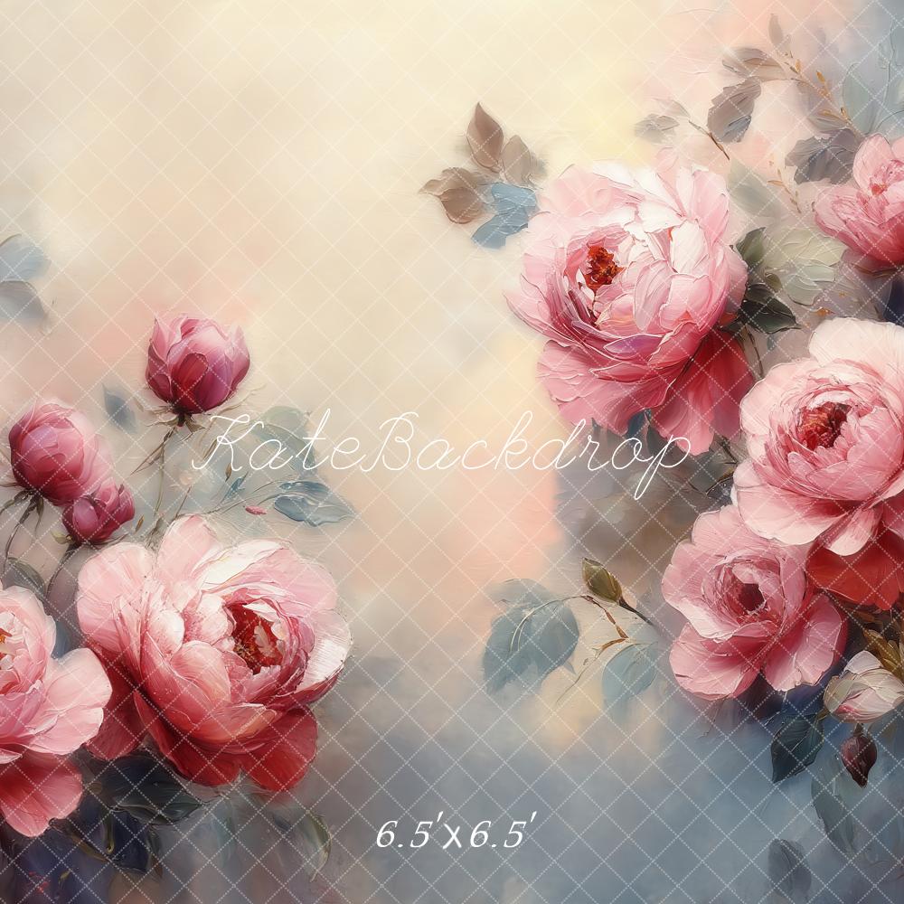Lightning Deals Kate Fine Art Flower Pink Roses Watercolor Backdrop Designed by Emetselch -UK
