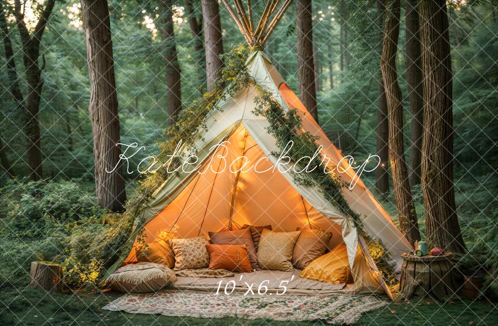 Kate Bohemian Forest Tent Pillows Backdrop Designed by Emetselch -UK