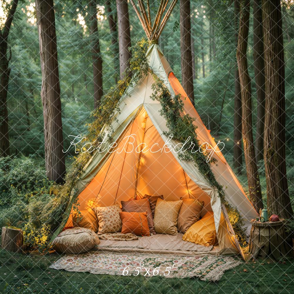 Kate Bohemian Forest Tent Pillows Backdrop Designed by Emetselch -UK