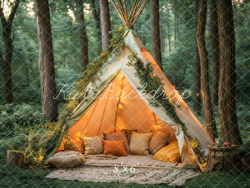 Kate Bohemian Forest Tent Pillows Backdrop Designed by Emetselch -UK