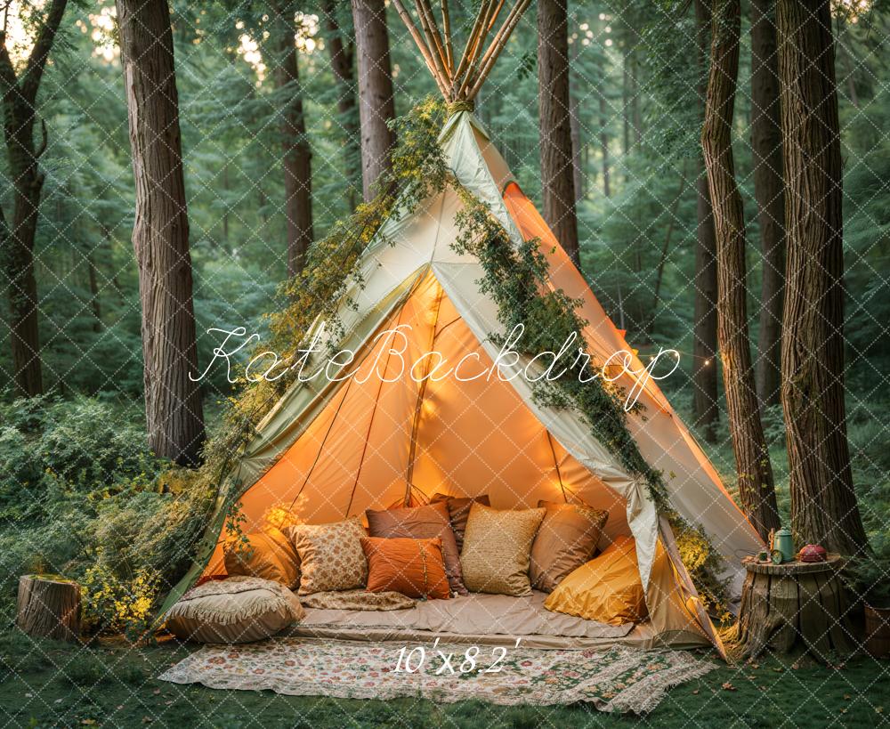 Kate Bohemian Forest Tent Pillows Backdrop Designed by Emetselch -UK