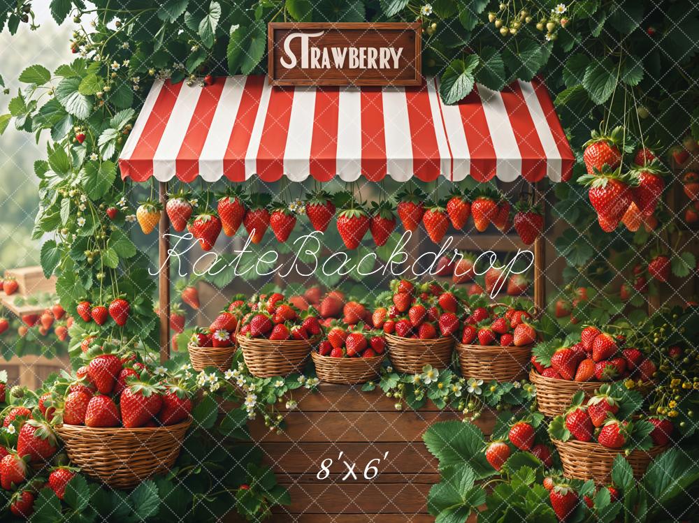 Kate Spring Strawberry Market Stand Basket Backdrop Designed by Emetselch -UK