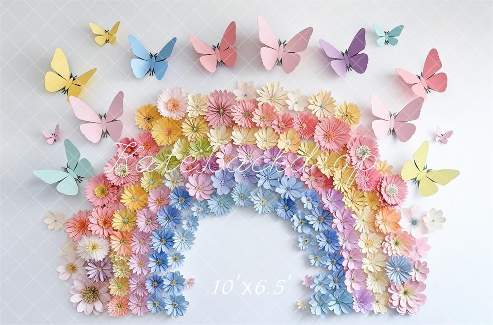Kate Cake Smash Rainbow Butterfly Backdrop Designed by Kerry Anderson -UK