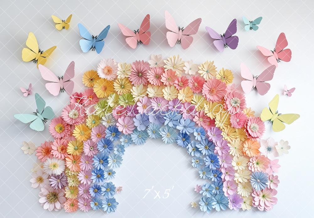 Kate Cake Smash Rainbow Butterfly Backdrop Designed by Kerry Anderson -UK