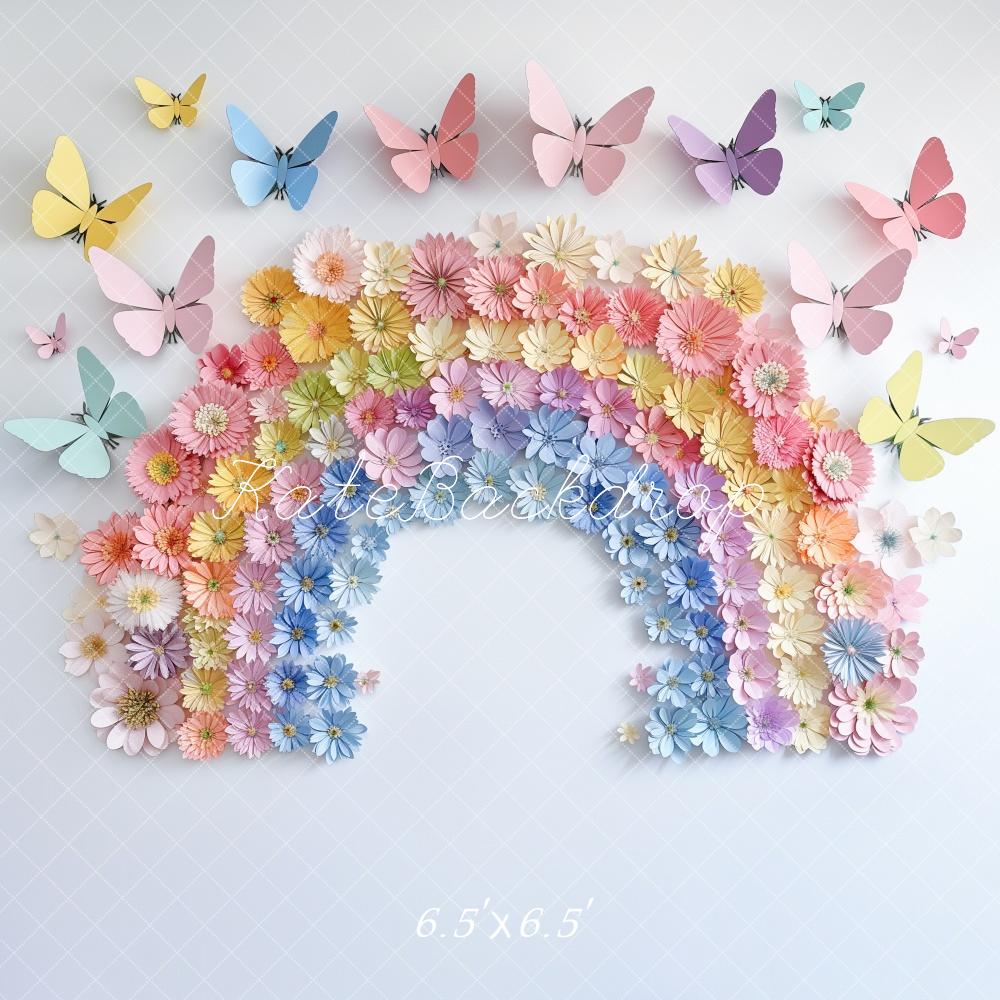 Kate Cake Smash Rainbow Butterfly Backdrop Designed by Kerry Anderson -UK