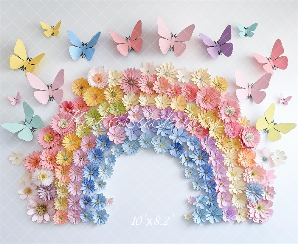 Kate Cake Smash Rainbow Butterfly Backdrop Designed by Kerry Anderson -UK