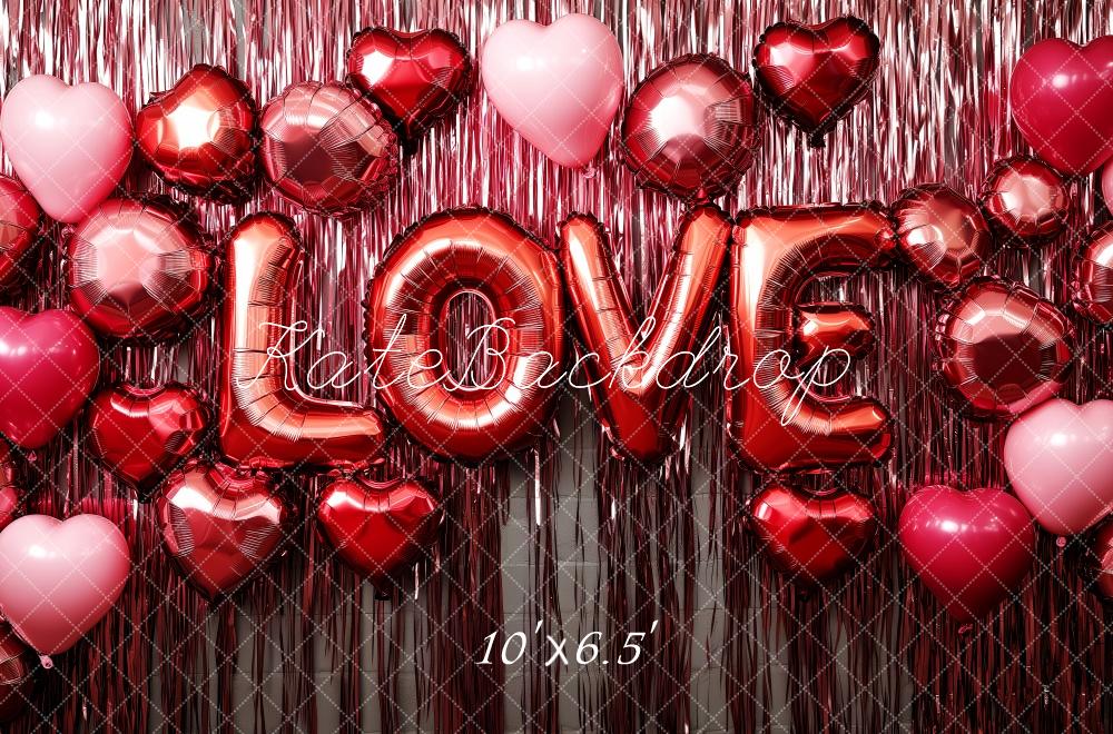 Lightning Deals Kate Valentine's Love Balloon Red Backdrop Designed by Patty Robert -UK