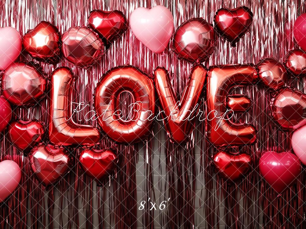 Lightning Deals Kate Valentine's Love Balloon Red Backdrop Designed by Patty Robert -UK