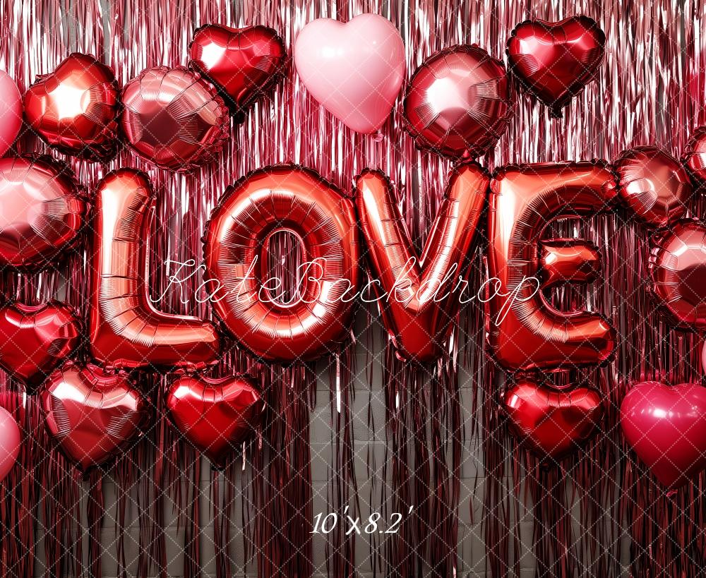 Lightning Deals Kate Valentine's Love Balloon Red Backdrop Designed by Patty Robert -UK