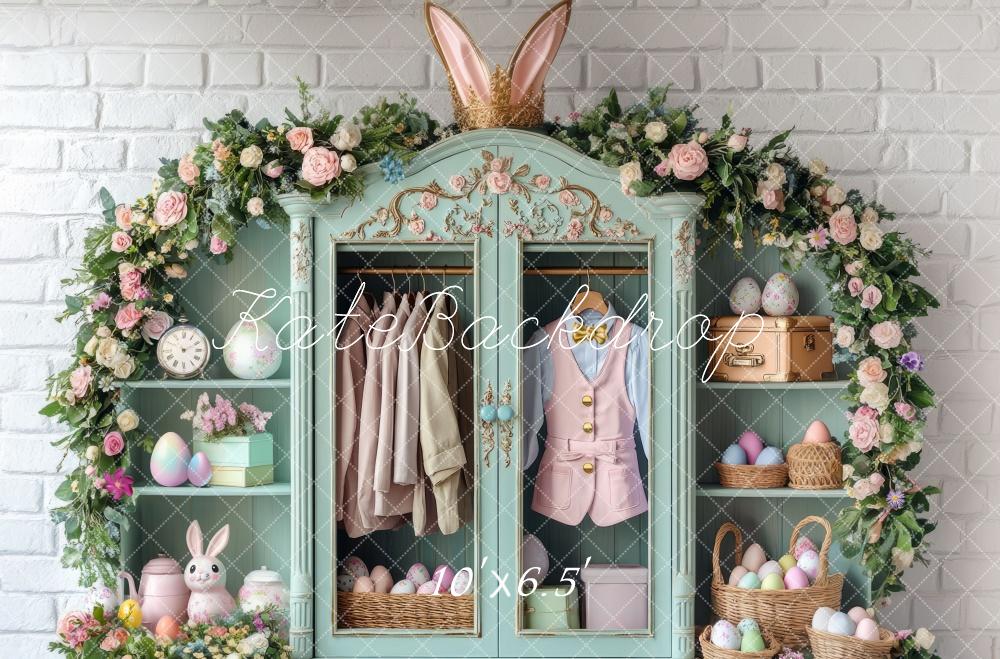Kate Easter Bunny Floral Closet Backdrop Designed by Mini MakeBelieve -UK