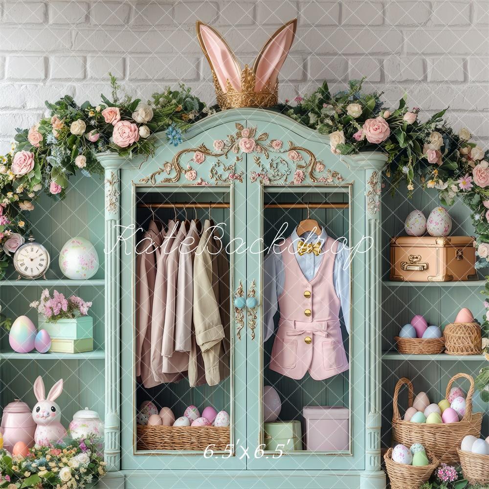 Kate Easter Bunny Floral Closet Backdrop Designed by Mini MakeBelieve -UK