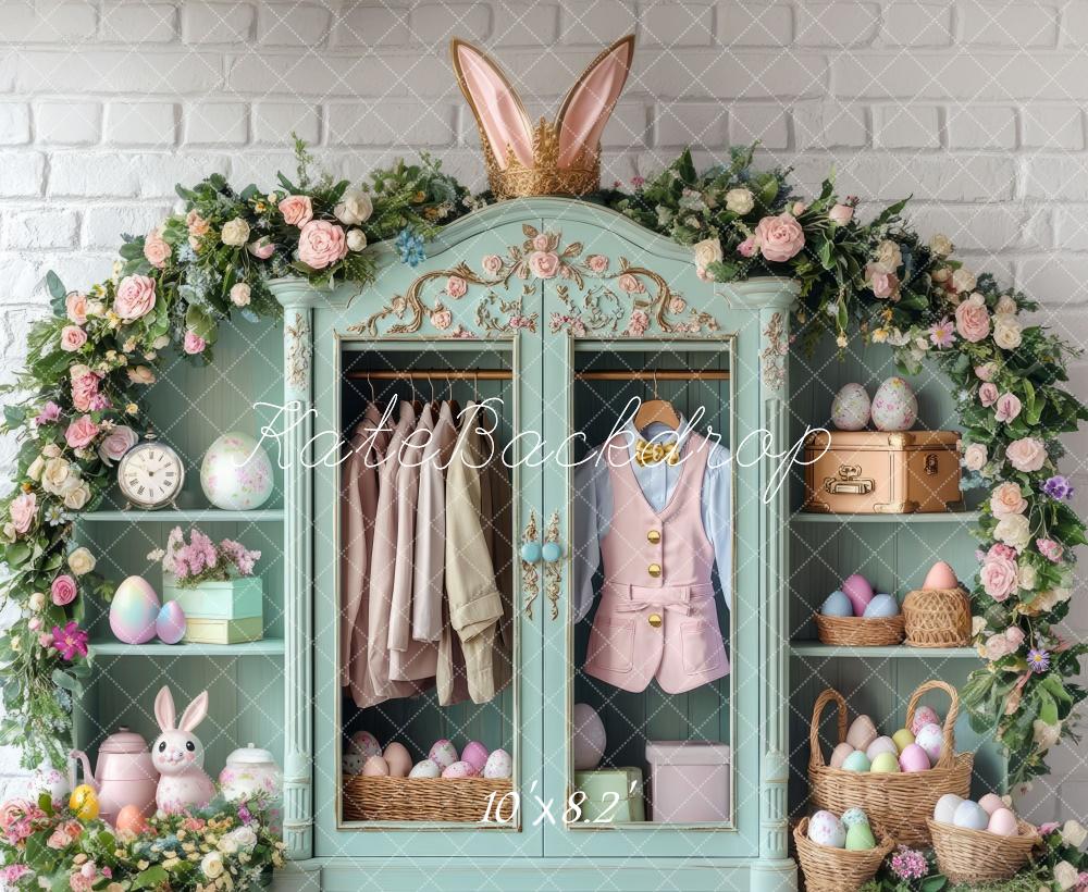 Kate Easter Bunny Floral Closet Backdrop Designed by Mini MakeBelieve -UK