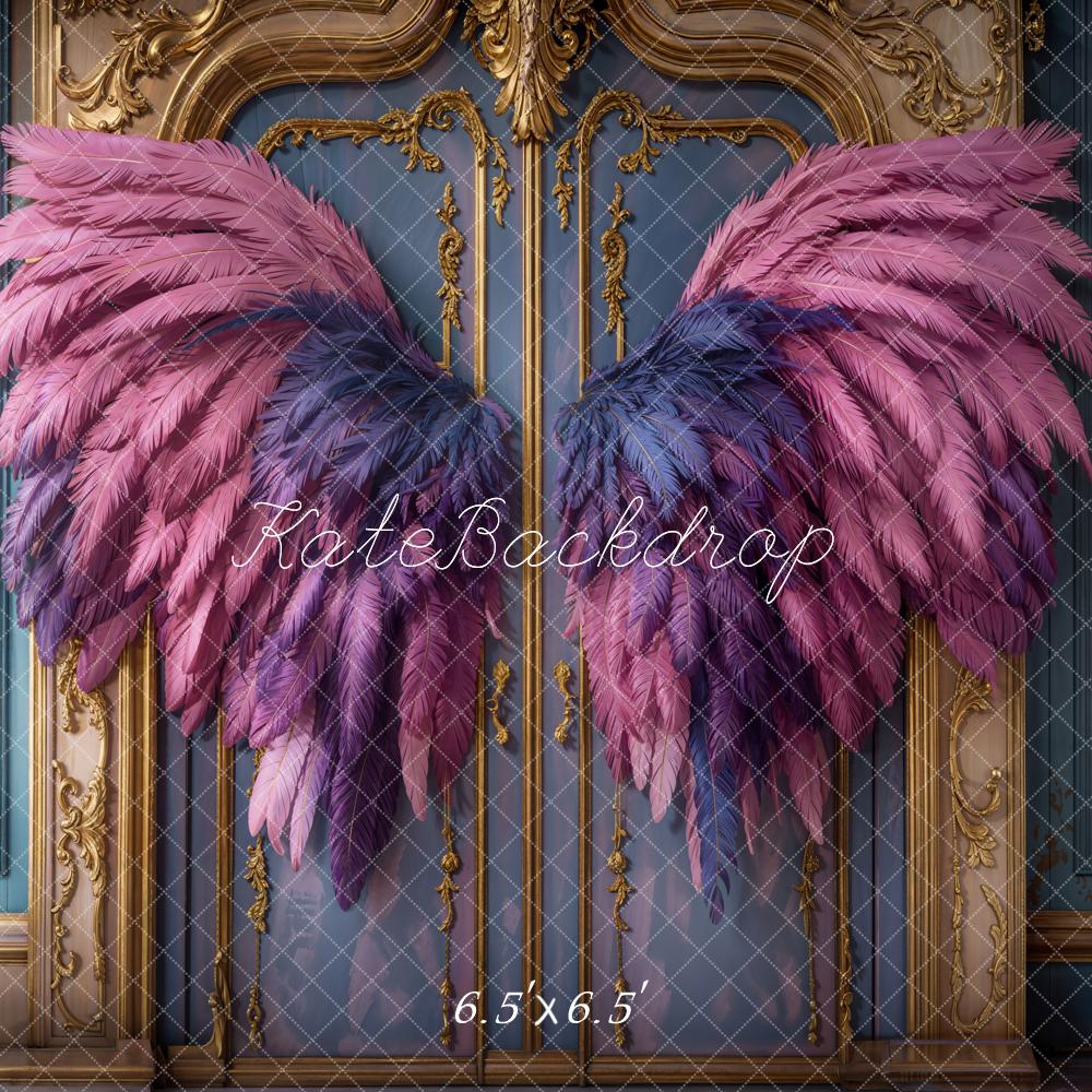 Kate Fantasy Pink Angel Wings Vintage Door Backdrop Designed by Emetselch -UK