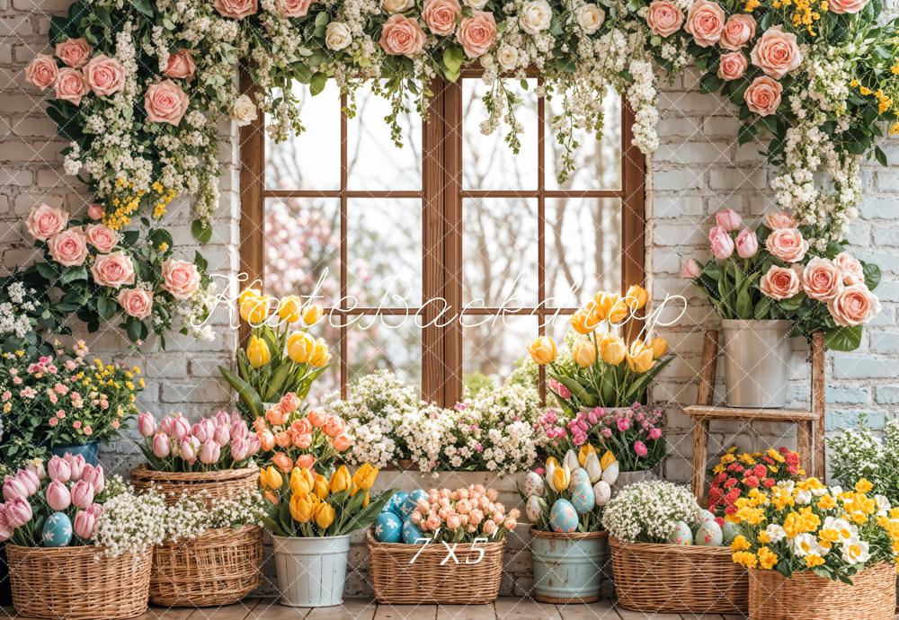 Kate Easter Floral Arch Spring Window Backdrop Designed by Emetselch