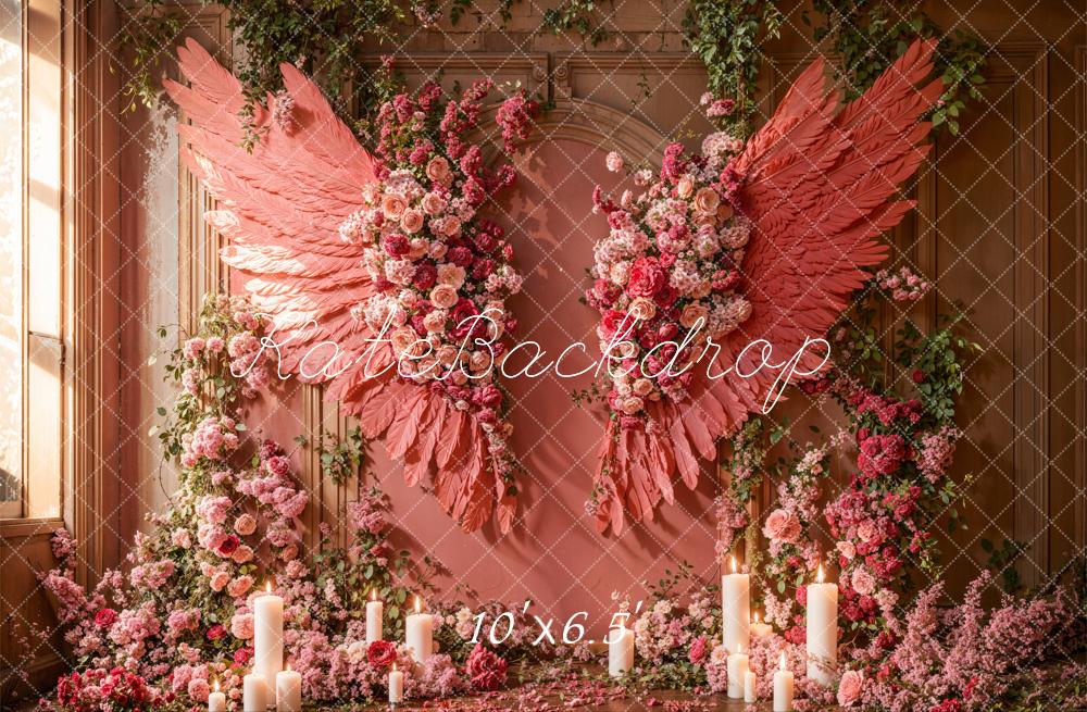 On Sale Kate Mother's Day Pink Floral Wings Backdrop Designed by Emetselch -UK