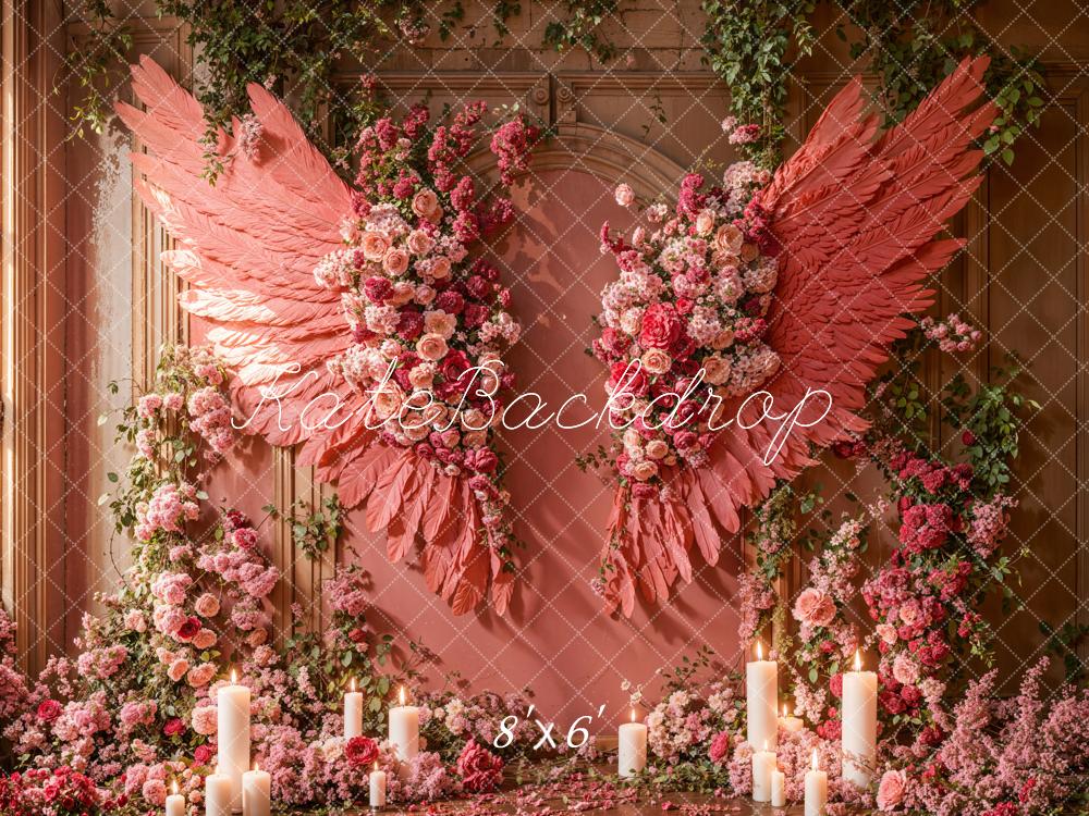 On Sale Kate Mother's Day Pink Floral Wings Backdrop Designed by Emetselch -UK