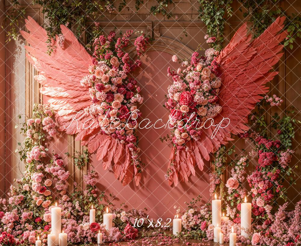 On Sale Kate Mother's Day Pink Floral Wings Backdrop Designed by Emetselch -UK