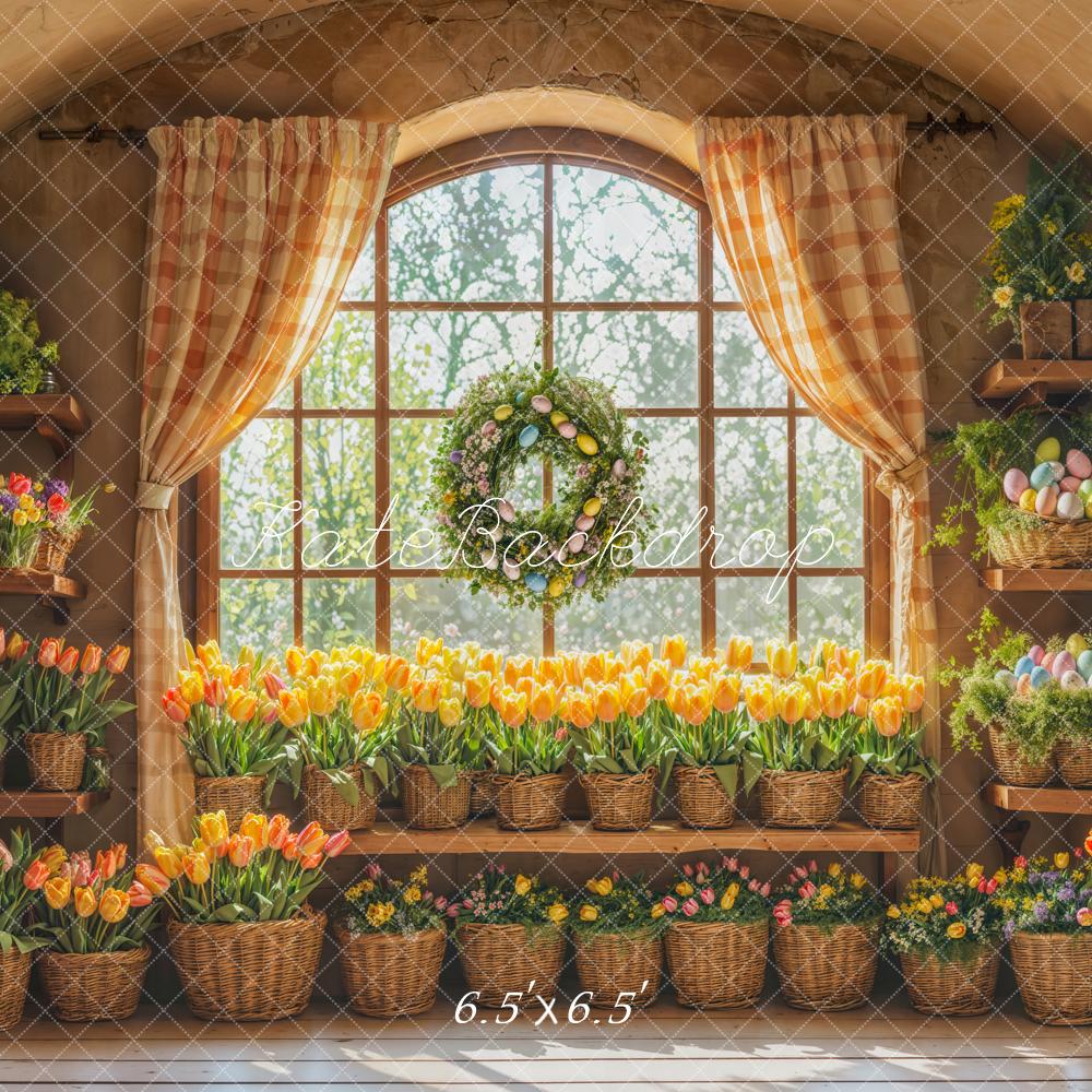 Kate Spring Tulip Easter Window Backdrop Designed by Emetselch -UK