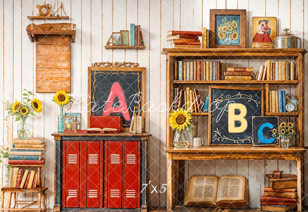 On Sale Kate Back to School Bookshelf Blackboard Backdrop Designed by Emetselch -UK
