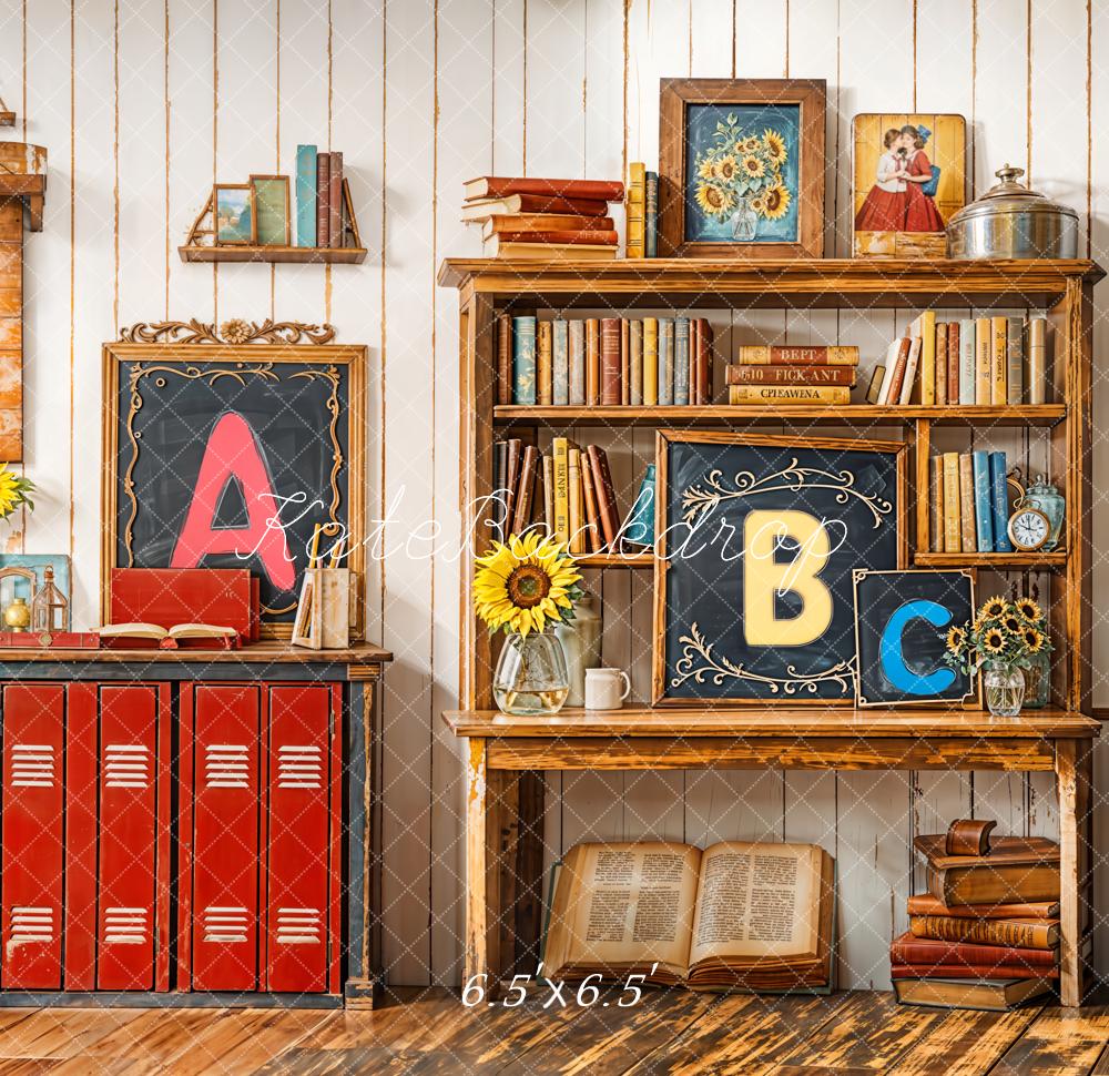 On Sale Kate Back to School Bookshelf Blackboard Backdrop Designed by Emetselch -UK
