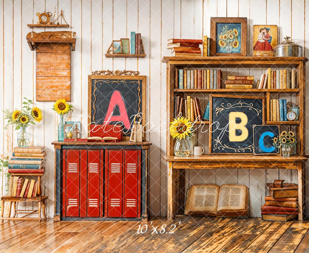 On Sale Kate Back to School Bookshelf Blackboard Backdrop Designed by Emetselch -UK